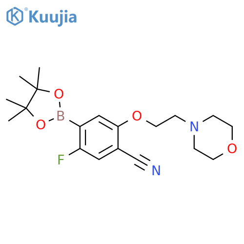 5-Fluoro-2-[2-(morpholin-4-yl)ethoxy]-4-(tetramethyl-1,3,2-dioxaborolan-2-yl)benzonitrile structure