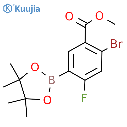 Methyl 2-bromo-4-fluoro-5-(tetramethyl-1,3,2-dioxaborolan-2-yl)benzoate structure