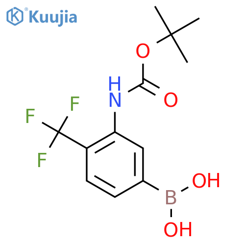 3-(t-Butoxycarbonyl)amino-4-(trifluoromethyl)phenylboronic acid structure