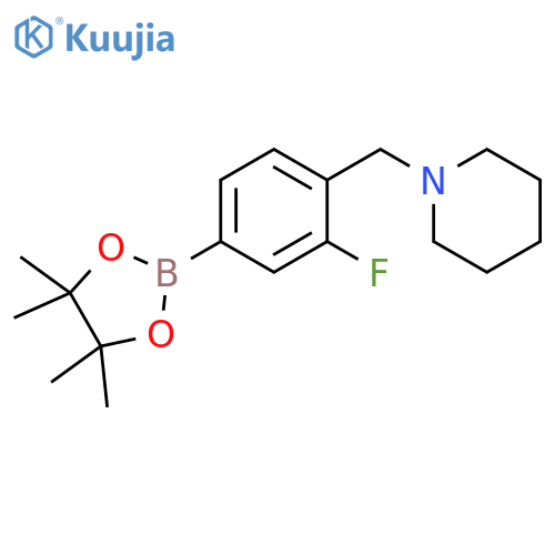 3-Fluoro-4-(piperidinomethyl)phenylboronic acid pinacol ester structure