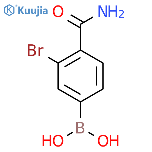 3-Bromo-4-carbamoylphenylboronic acid structure