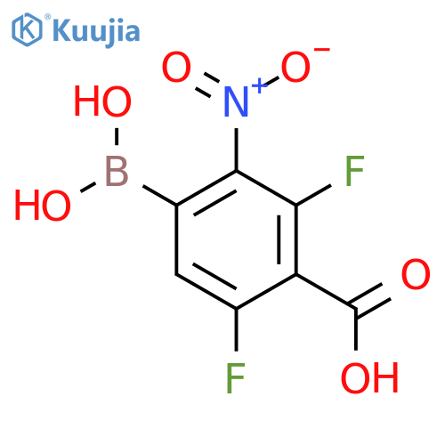 4-Carboxy-3,5-difluoro-2-nitrophenylboronic acid structure