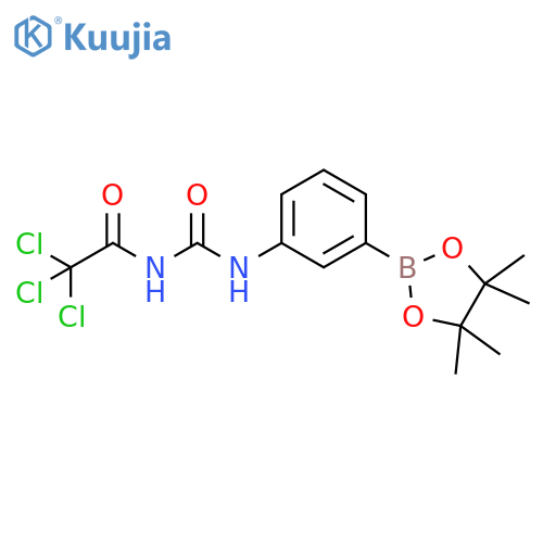 1-[3-(Tetramethyl-1,3,2-dioxaborolan-2-yl)phenyl]-3-(trichloroacetyl)urea structure