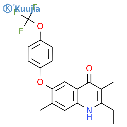 2-ethyl-3,7-dimethyl-6-4-(trifluoromethoxy)phenoxyquinolin-4-ol structure