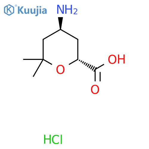 (2R,4S)-4-Amino-6,6-dimethyloxane-2-carboxylic acid;hydrochloride structure