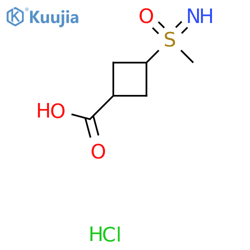 3-(Methylsulfonimidoyl)cyclobutane-1-carboxylic acid;hydrochloride structure