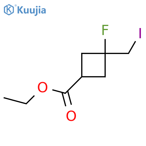 Ethyl 3-fluoro-3-(iodomethyl)cyclobutane-1-carboxylate structure