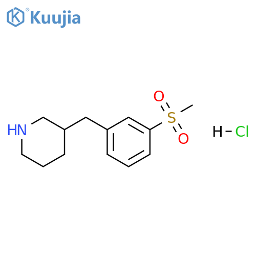 Piperidine, 3-[[3-(methylsulfonyl)phenyl]methyl]-, hydrochloride (1:1) structure