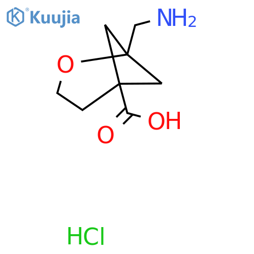 1-(Aminomethyl)-2-oxabicyclo[3.1.1]heptane-5-carboxylic acid hydrochloride structure
