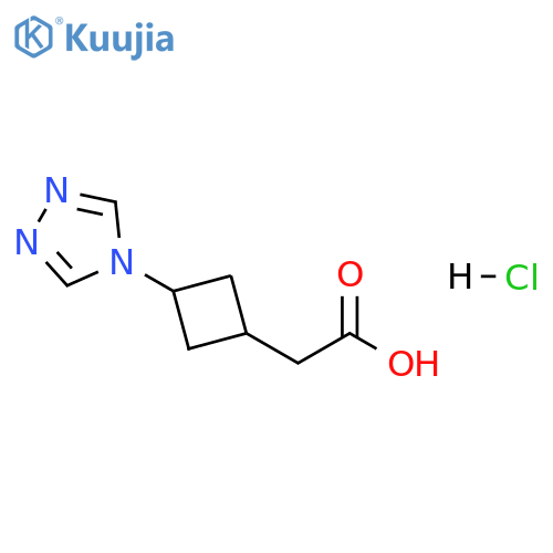 Cyclobutaneacetic acid, 3-(4H-1,2,4-triazol-4-yl)-, hydrochloride (1:1) structure