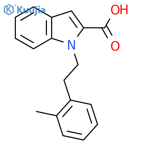 1-[2-(2-methylphenyl)ethyl]-1H-indole-2-carboxylic acid structure