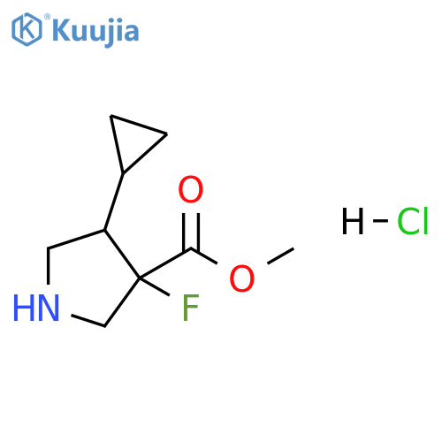 3-Pyrrolidinecarboxylic acid, 4-cyclopropyl-3-fluoro-, methyl ester, hydrochloride (1:1) structure