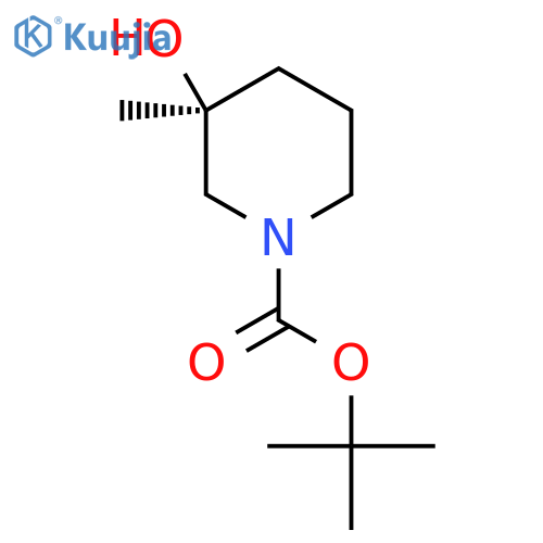 (3S)-3-Hydroxy-3-methyl-piperidine-1-carboxylic acid tert-butyl ester structure