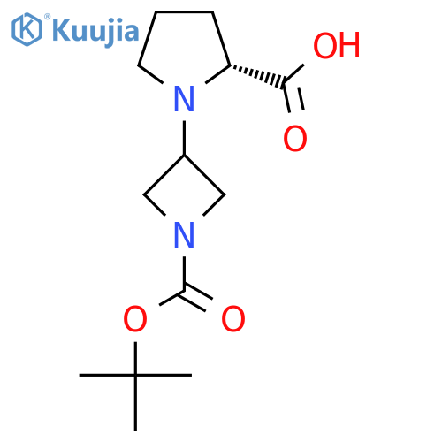 (2R)-1-{1-(tert-butoxy)carbonylazetidin-3-yl}pyrrolidine-2-carboxylic acid structure