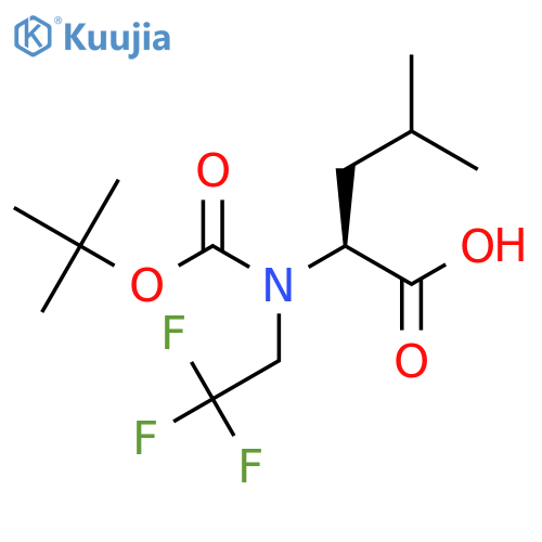 (2S)-2-{(tert-butoxy)carbonyl(2,2,2-trifluoroethyl)amino}-4-methylpentanoic acid structure