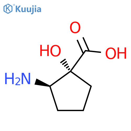 rac-(1R,2R)-2-amino-1-hydroxycyclopentane-1-carboxylic acid structure
