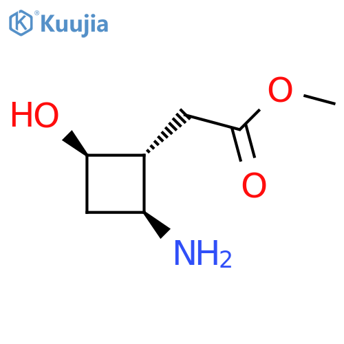 rac-methyl 2-(1R,2S,4R)-2-amino-4-hydroxycyclobutylacetate structure