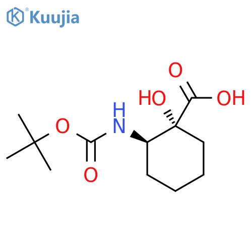 2-{(tert-butoxy)carbonylamino}-1-hydroxycyclohexane-1-carboxylic acid structure