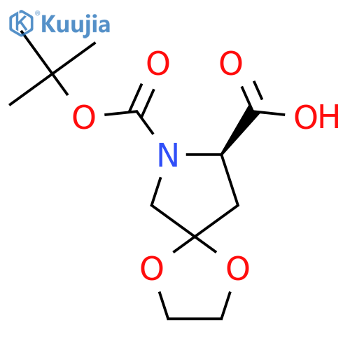 (8R)-7-[(tert-butoxy)carbonyl]-1,4-dioxa-7-azaspiro[4.4]nonane-8-carboxylic acid structure
