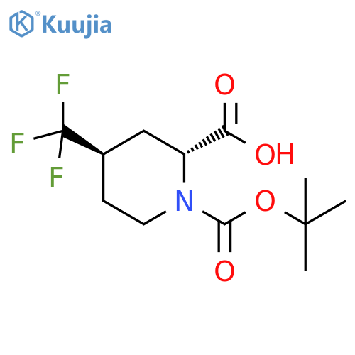 (2R,4R)-4-Trifluoromethyl-piperidine-1,2-dicarboxylic acid 1-tert-butyl ester structure