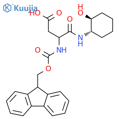 3-({(9H-fluoren-9-yl)methoxycarbonyl}amino)-3-{(1S,2S)-2-hydroxycyclohexylcarbamoyl}propanoic acid structure