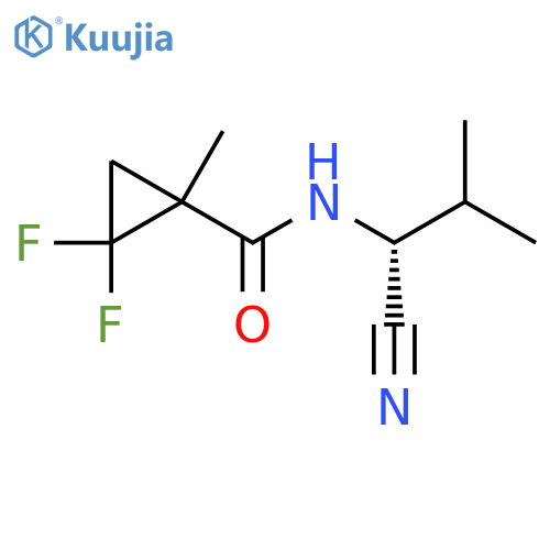 N-(1R)-1-cyano-2-methylpropyl-2,2-difluoro-1-methylcyclopropane-1-carboxamide structure