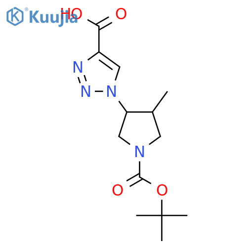1-{1-(tert-butoxy)carbonyl-4-methylpyrrolidin-3-yl}-1H-1,2,3-triazole-4-carboxylic acid structure