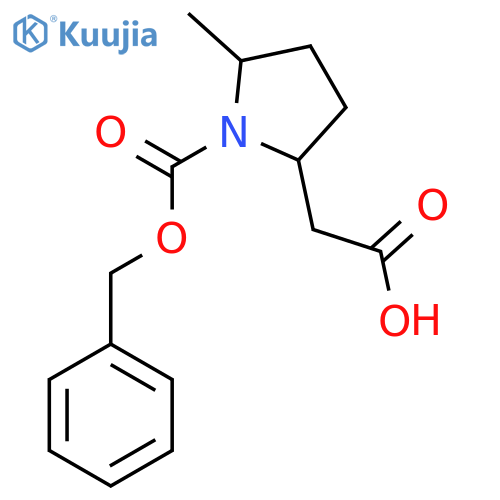 2-{1-(benzyloxy)carbonyl-5-methylpyrrolidin-2-yl}acetic acid structure