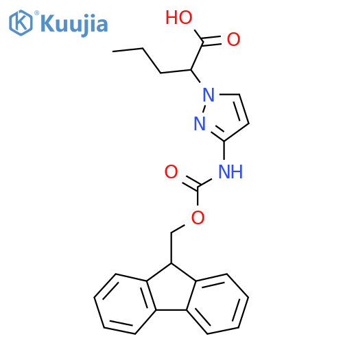2-[3-({[(9H-fluoren-9-yl)methoxy]carbonyl}amino)-1H-pyrazol-1-yl]pentanoic acid structure