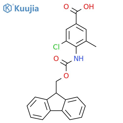 3-chloro-4-({[(9H-fluoren-9-yl)methoxy]carbonyl}amino)-5-methylbenzoic acid structure