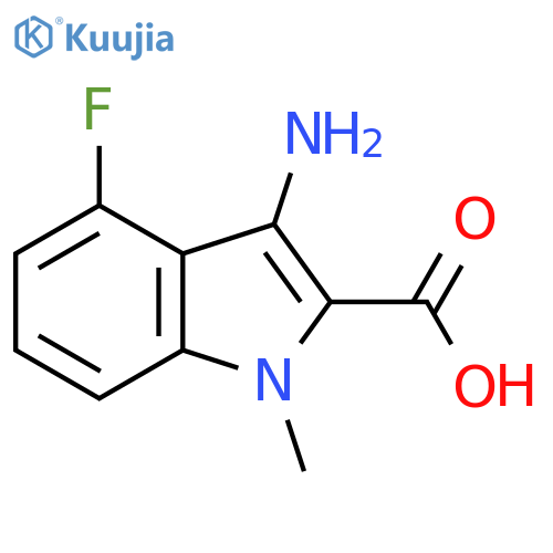 3-amino-4-fluoro-1-methyl-1H-indole-2-carboxylic acid structure