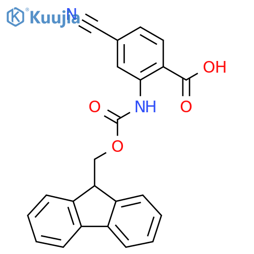 4-cyano-2-({[(9H-fluoren-9-yl)methoxy]carbonyl}amino)benzoic acid structure