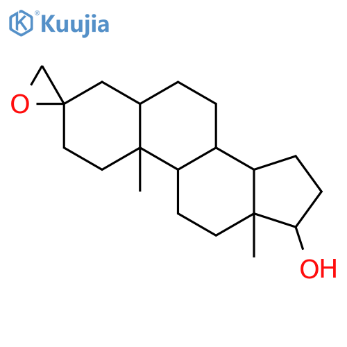 (3R,5S,8R,9S,10S,13S,14S,17S)-10,13-dimethylspiro[1,2,4,5,6,7,8,9,11,12,14,15,16,17-tetradecahydrocyclopenta[a]phenanthrene-3,2'-oxirane]-17-ol structure