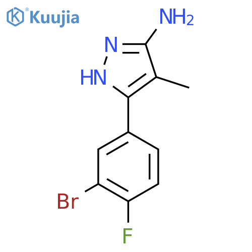 3-(3-bromo-4-fluorophenyl)-4-methyl-1H-pyrazol-5-amine structure