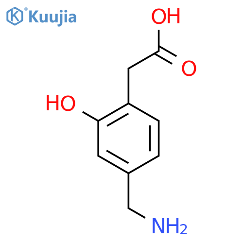 2-[4-(Aminomethyl)-2-hydroxyphenyl]acetic acid structure