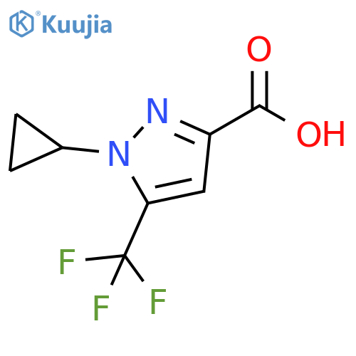 1-cyclopropyl-5-(trifluoromethyl)pyrazole-3-carboxylic acid structure