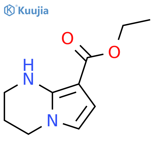 Pyrrolo[1,2-a]pyrimidine-8-carboxylic acid, 1,2,3,4-tetrahydro-, ethyl ester structure