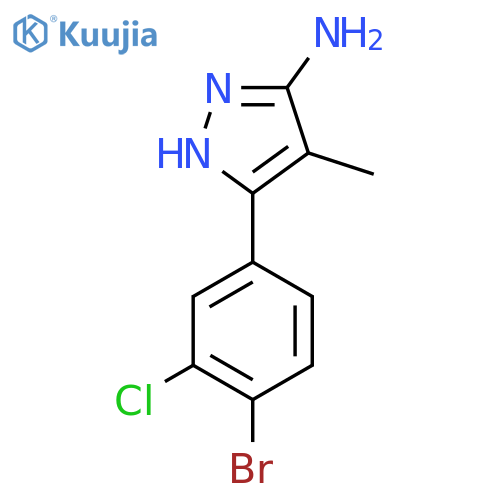 3-(4-bromo-3-chlorophenyl)-4-methyl-1H-pyrazol-5-amine structure