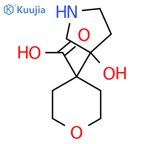 4-(3-Hydroxypyrrolidin-3-yl)oxane-4-carboxylic acid structure