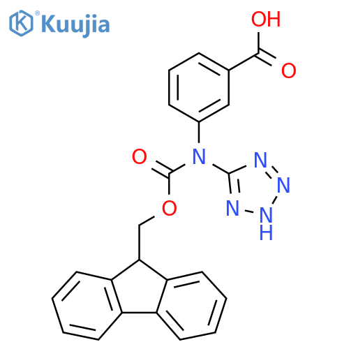 3-({[(9H-fluoren-9-yl)methoxy]carbonyl}(1H-1,2,3,4-tetrazol-5-yl)amino)benzoic acid structure