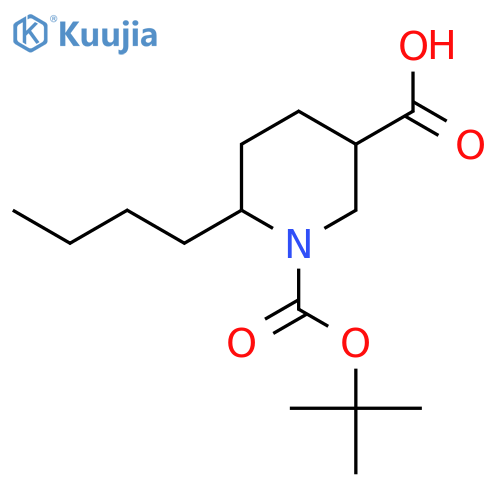 1-(tert-butoxy)carbonyl-6-butylpiperidine-3-carboxylic acid structure