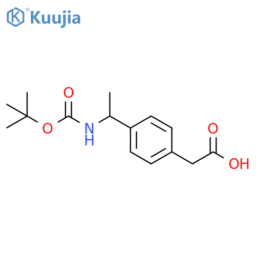 2-4-(1-{(tert-butoxy)carbonylamino}ethyl)phenylacetic acid structure