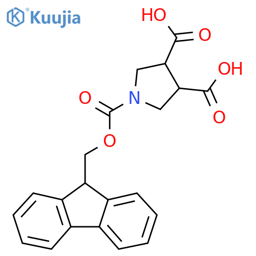1-{(9H-fluoren-9-yl)methoxycarbonyl}pyrrolidine-3,4-dicarboxylic acid structure