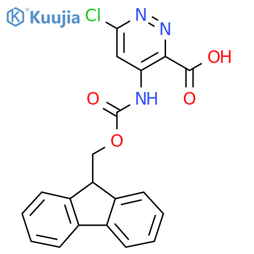 6-chloro-4-({[(9H-fluoren-9-yl)methoxy]carbonyl}amino)pyridazine-3-carboxylic acid structure