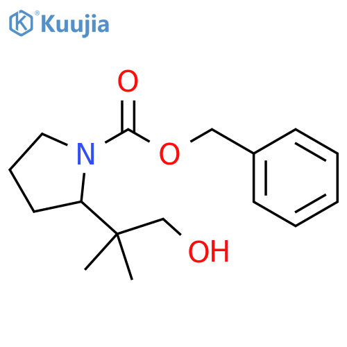 1-Pyrrolidinecarboxylic acid, 2-(2-hydroxy-1,1-dimethylethyl)-, phenylmethyl ester structure