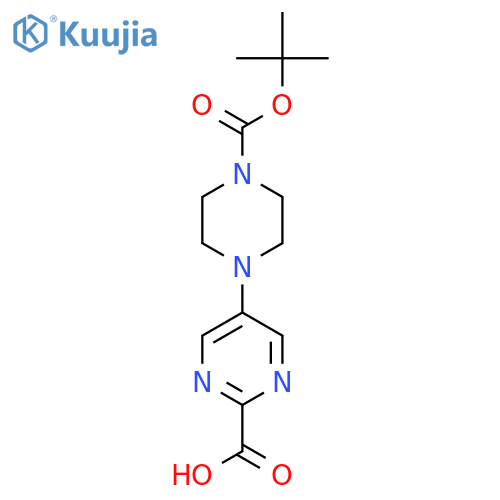 5-{4-[(Tert-butoxy)carbonyl]piperazin-1-yl}pyrimidine-2-carboxylic acid structure