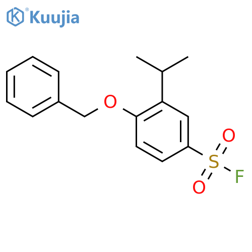 4-(Benzyloxy)-3-(propan-2-yl)benzene-1-sulfonyl fluoride structure