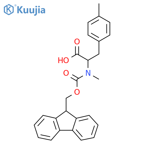 2-({(9H-fluoren-9-yl)methoxycarbonyl}(methyl)amino)-3-(4-methylphenyl)propanoic acid structure