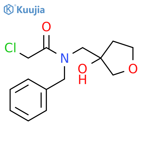 N-benzyl-2-chloro-N-(3-hydroxyoxolan-3-yl)methylacetamide structure