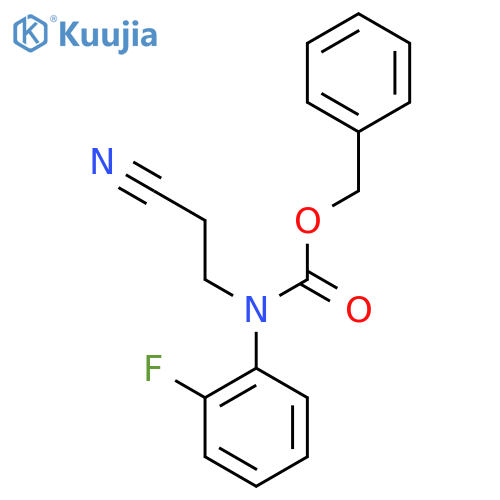 benzyl N-(2-cyanoethyl)-N-(2-fluorophenyl)carbamate structure